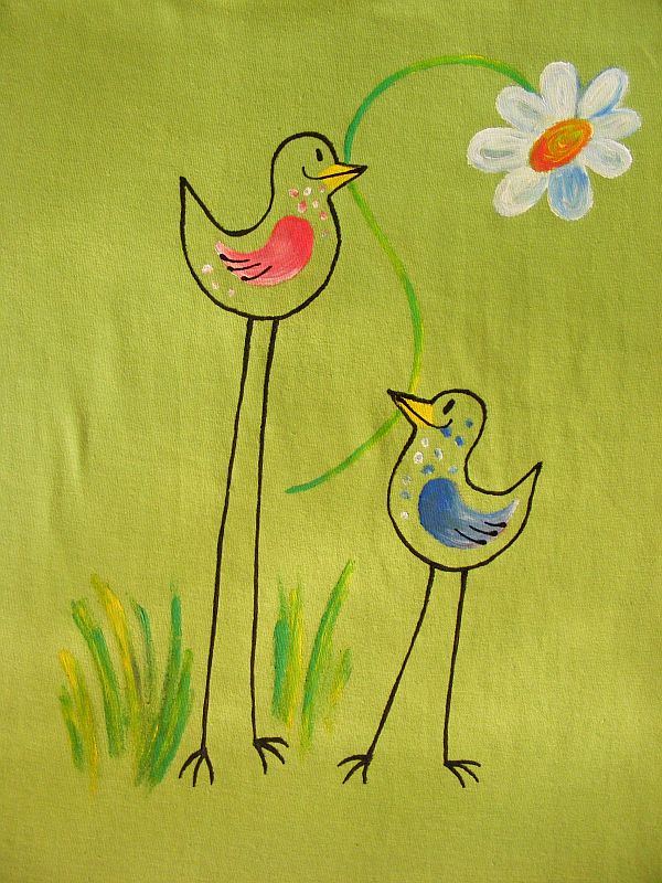 Foto: Dětské tričko s ptáčky